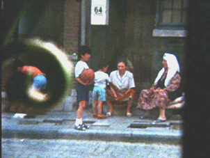 family on stoop